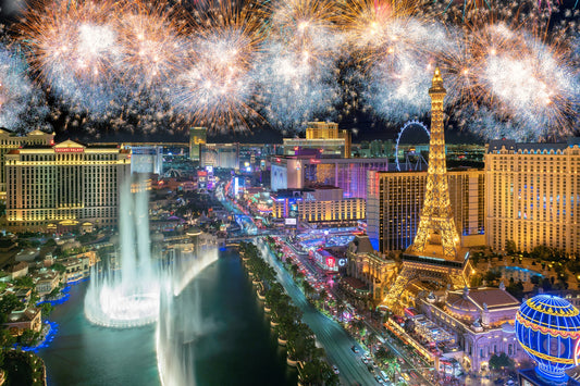 Photo Wall Mural-(3950)-LAS VEGAS-NON WOVEN-Wallpaper-Fireworks Casino Game XXL