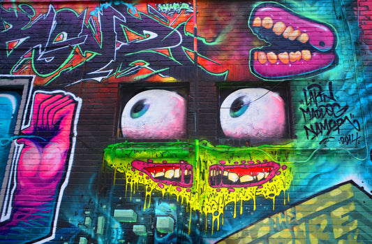 Photo Wall Mural-(4186)-GRAFFITI-NON WOVEN-Wallpaper-Eye Teeth Street Design XXL