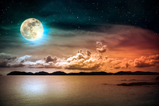 Photo Wall Mural-(4310)-MOON NIGHT LIGHT-NON WOVEN-Wallpaper-Nature Sun Ocean XXL