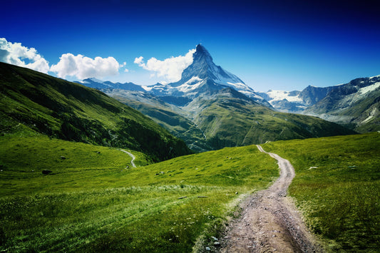Photo Art Wall Mural-ROAD TO MOUNTAIN-(6155)-NON WOVEN-Wallpaper-Alps Nature XXL