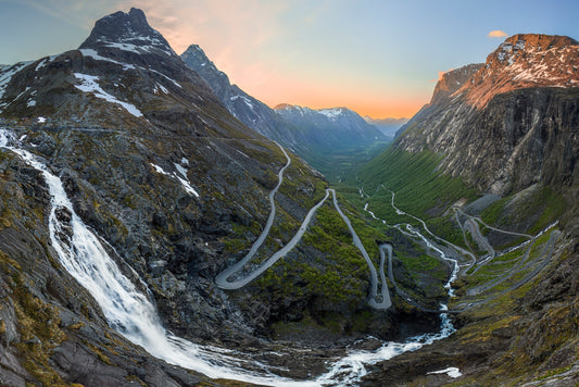 Photo Art Wall Mural-WATERFALL VALLEY-(6614)NON WOVEN-Wallpaper-Sky Mountain XXL