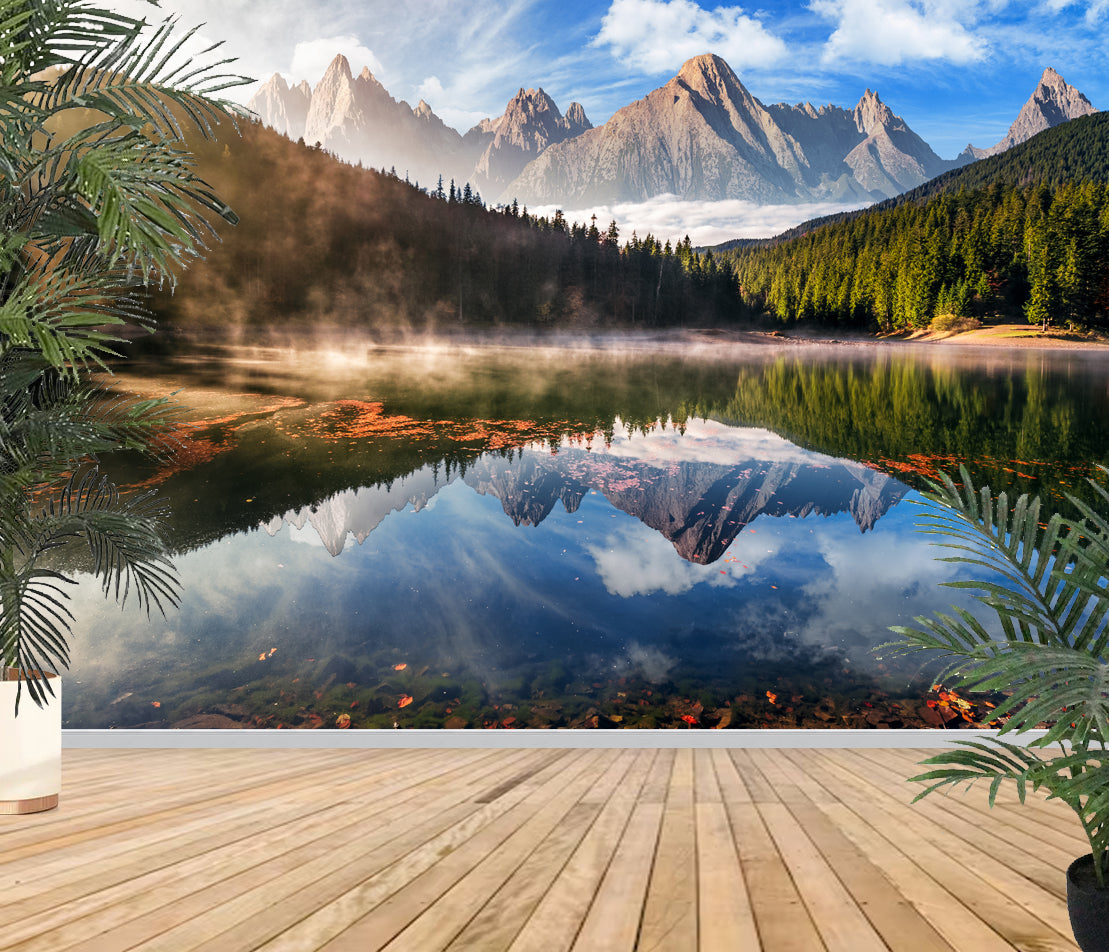 Photo Wall Mural-MOUNTAIN LAKE-(748)-NON WOVEN-Landscape Wallpaper Panorama XXL