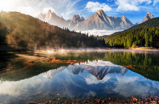 Photo Wall Mural-MOUNTAIN LAKE-(748)-NON WOVEN-Landscape Wallpaper Panorama XXL