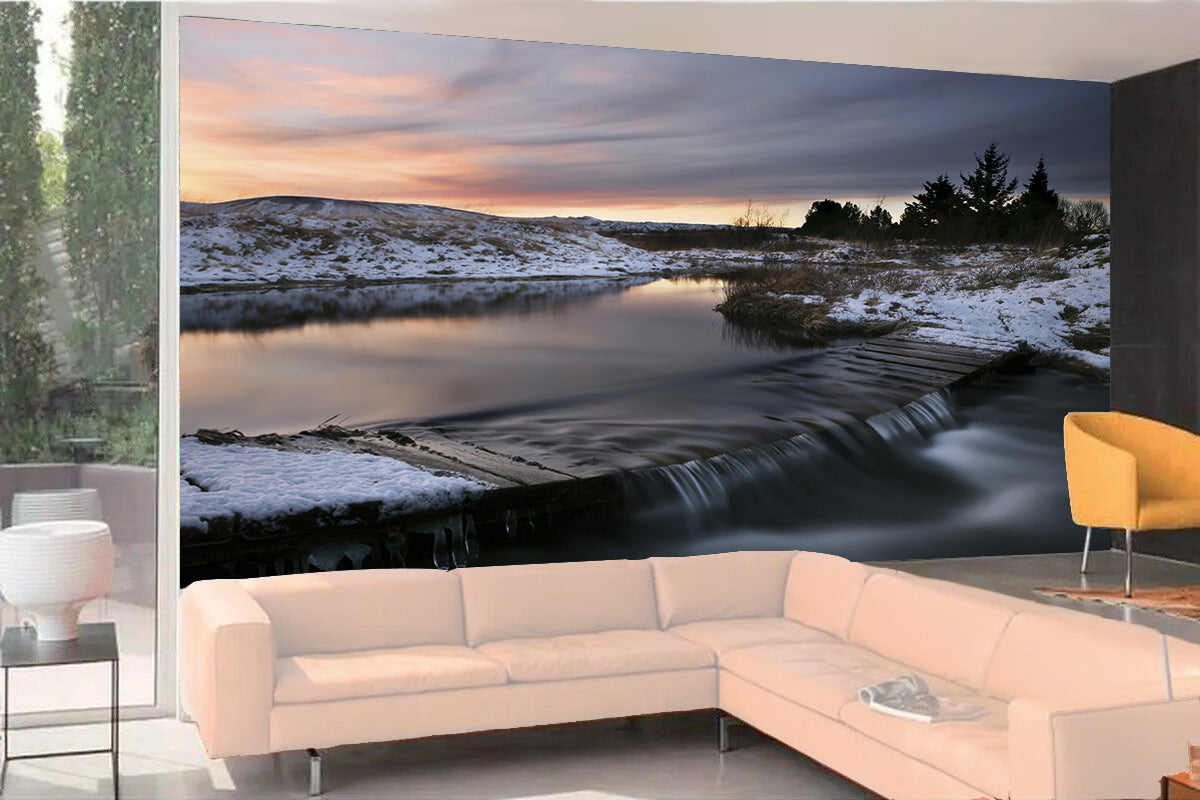 Photo Mural-WATERFALL-(8163)-NON WOVEN-Wallpaper-Wall-Art-Cascade Stream XXL