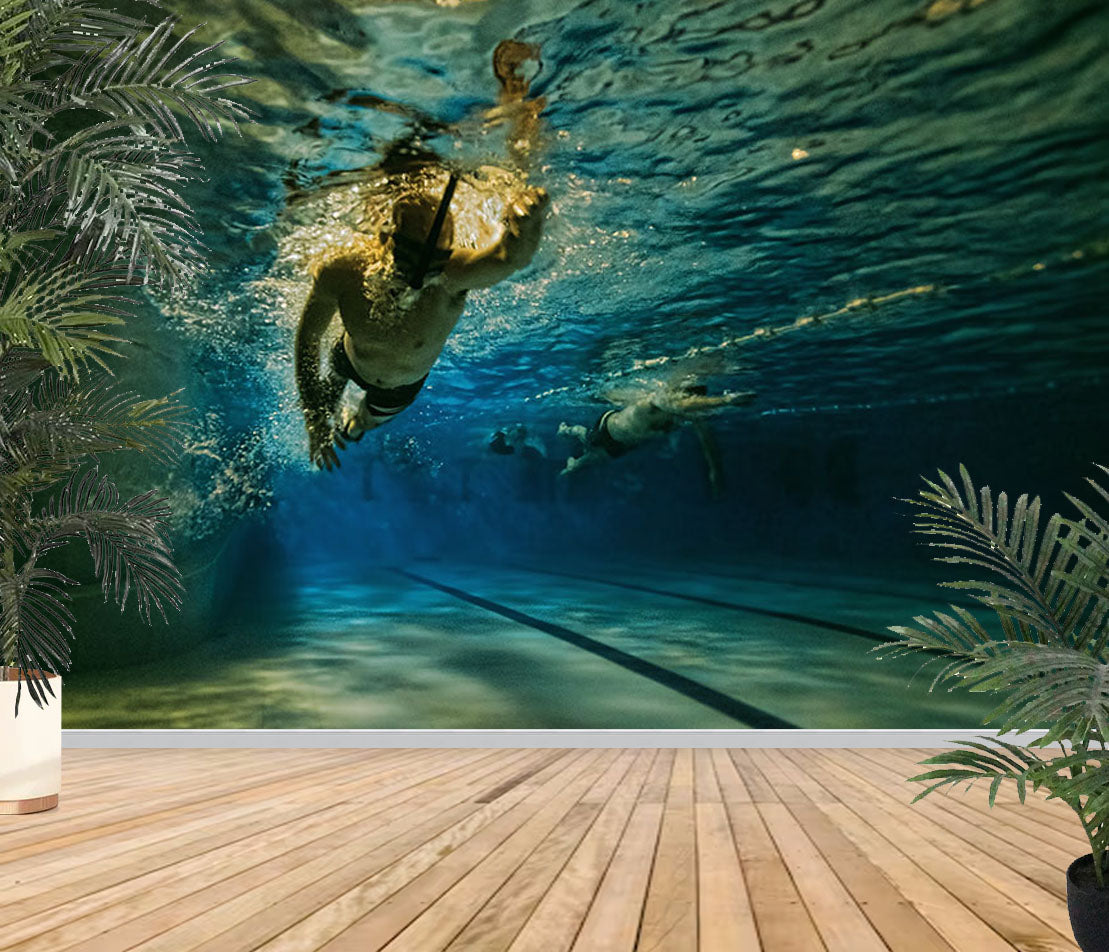 Photo Wall Mural-SWIMMING POOL-(8170)-NON WOVEN-Wallpaper-Water Sport Athletics XXL